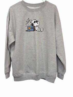 Men's Peanuts Snoopy Records Crewneck Sweater